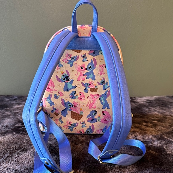 Loungefly Disney Parks Stitch and Angel Kids Backpack - Pink and Blue - Picture 5 of 10